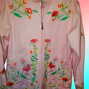 Quacker Factory embroidered Embellished jacket Sz M